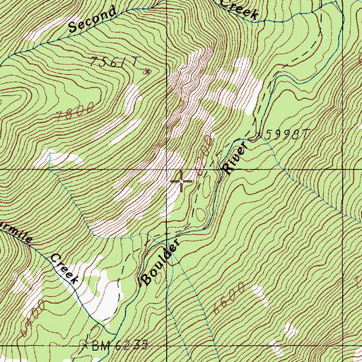 Topographic Map of Hawkwood Post Office (historical), MT