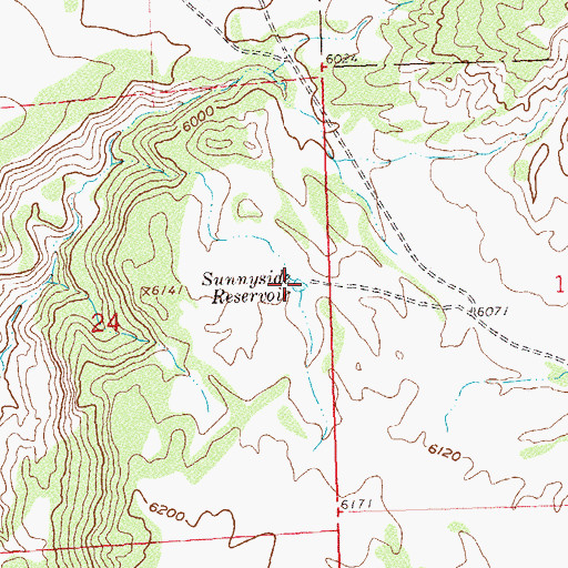 Topographic Map of Sunnyside Reservoir, CO