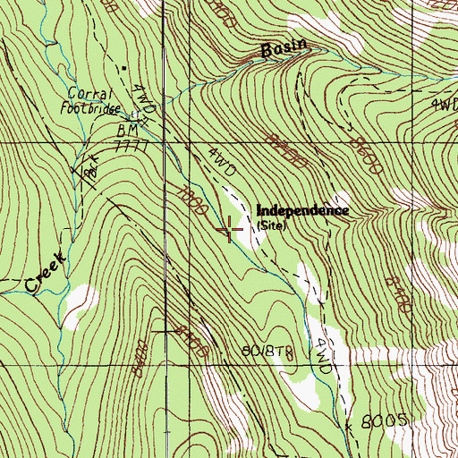 Topographic Map of Independence Post Office (historical), MT