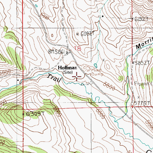 Topographic Map of Hoffman Post Office (historical), MT