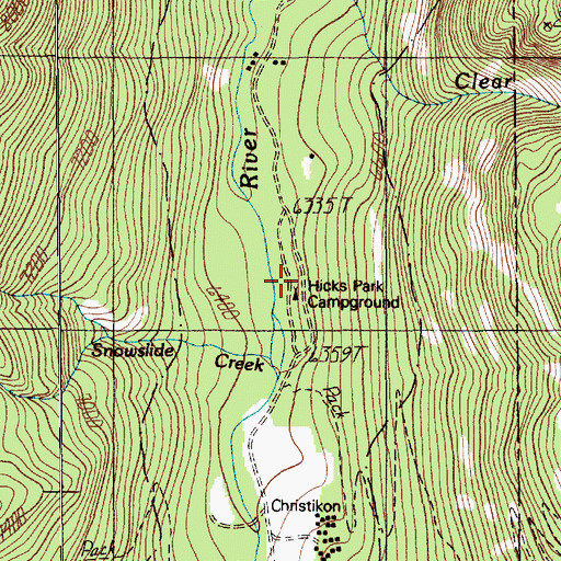 Topographic Map of Hicks Post Office (historical), MT