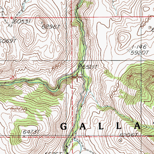 Topographic Map of Henderson Post Office (historical), MT