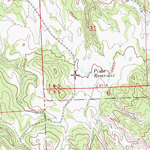 Topographic Map of Piute Reservoir, CO