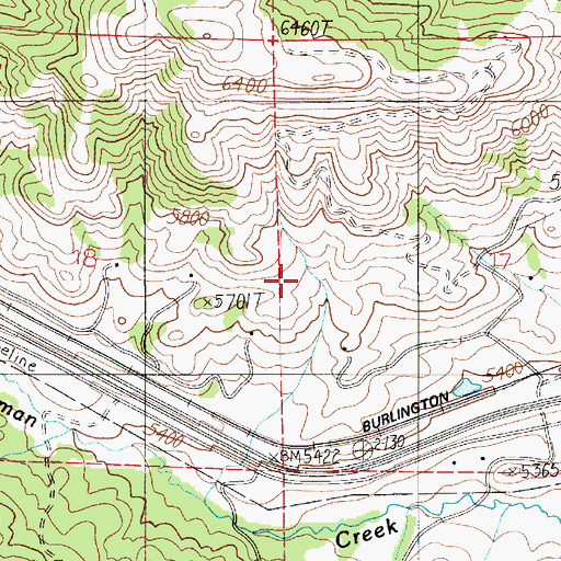 Topographic Map of Vaters Cemetery, MT