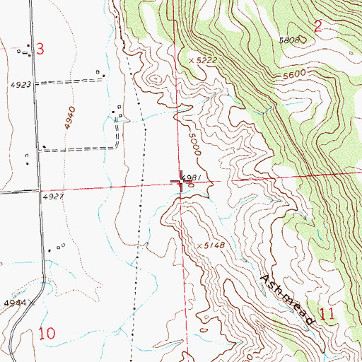 Topographic Map of Ashmead Draw, CO