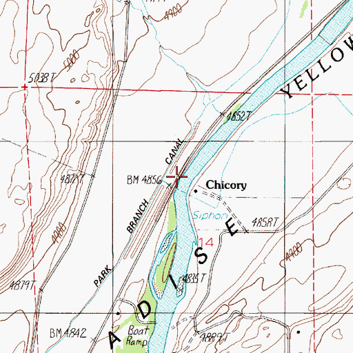 Topographic Map of Riverside Post Office (historical), MT