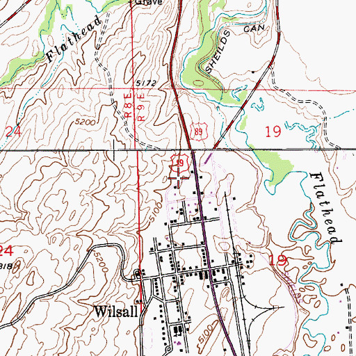 Topographic Map of Potter (historical), MT