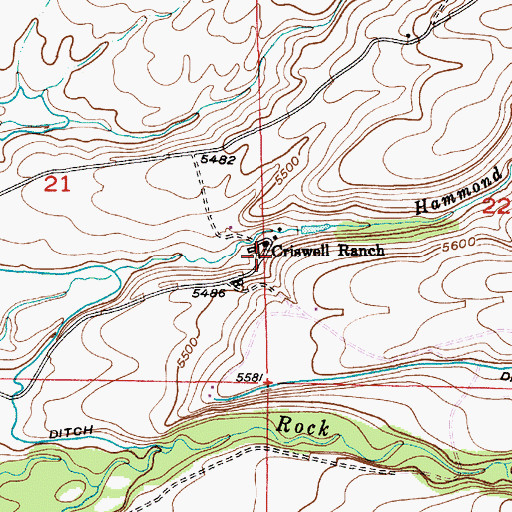 Topographic Map of Criswell Post Office (historical), MT