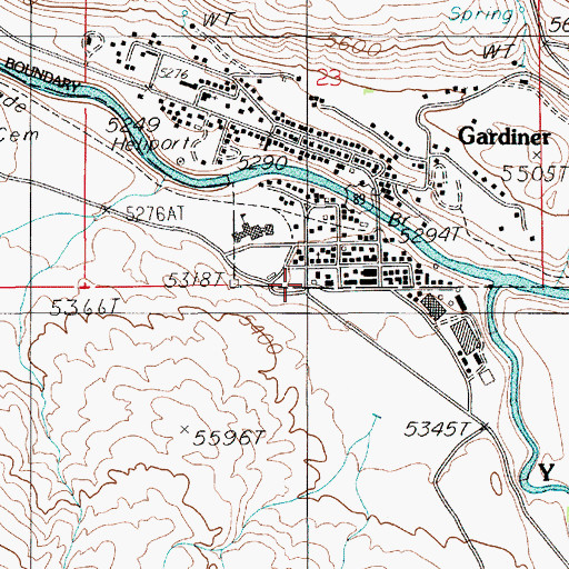 Topographic Map of Gardiner Community Park, MT