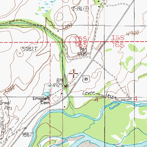 Topographic Map of Tulley and Lowrys Spur (historical), MT
