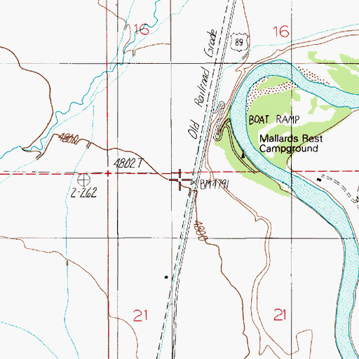 Topographic Map of Trail Creek (historical), MT