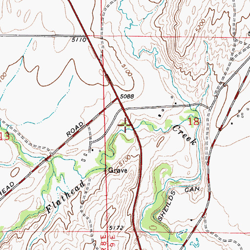 Topographic Map of Meyersburg (historical), MT