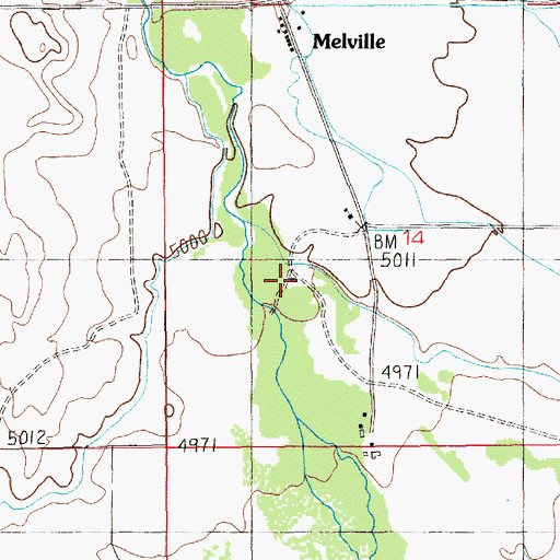 Topographic Map of Puett Post Office (historical), MT