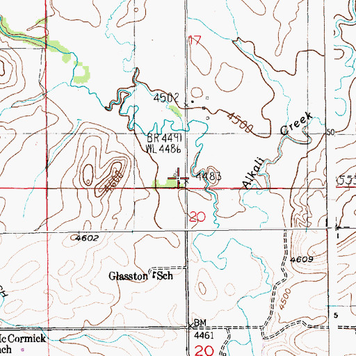 Topographic Map of Glasston Post Office (historical), MT