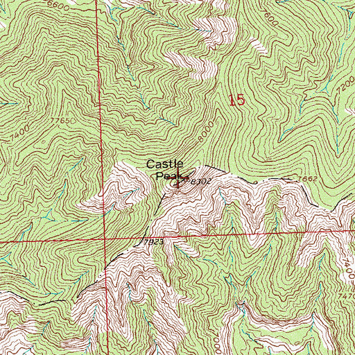 Topographic Map of Castle Peak, CO
