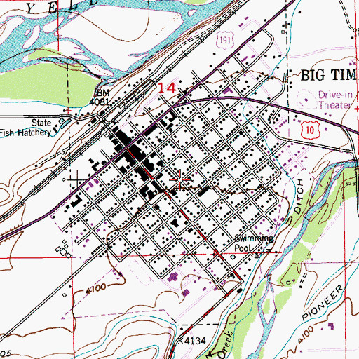 Topographic Map of Seventh Day Adventist Church, MT