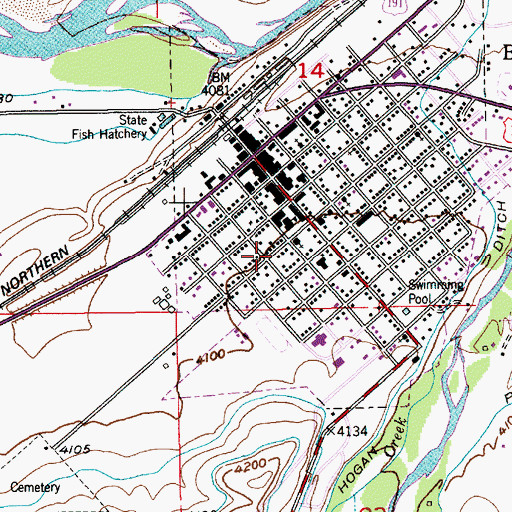 Topographic Map of Saint Marks Episcopal Church, MT