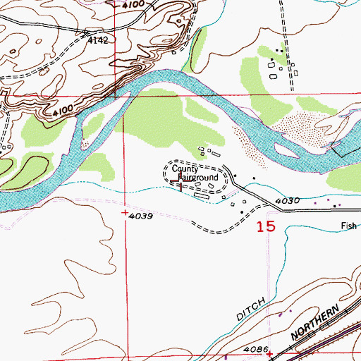 Topographic Map of Sweet Grass County Fairgrounds, MT