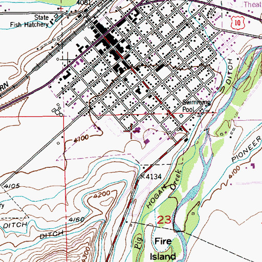 Topographic Map of Pioneer Medical Center, MT