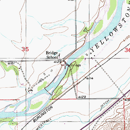 Topographic Map of Vogues Bridge, MT