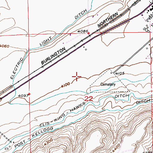 Topographic Map of Victorian Village Museum, MT