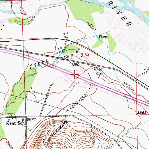 Topographic Map of Interchange 384, MT