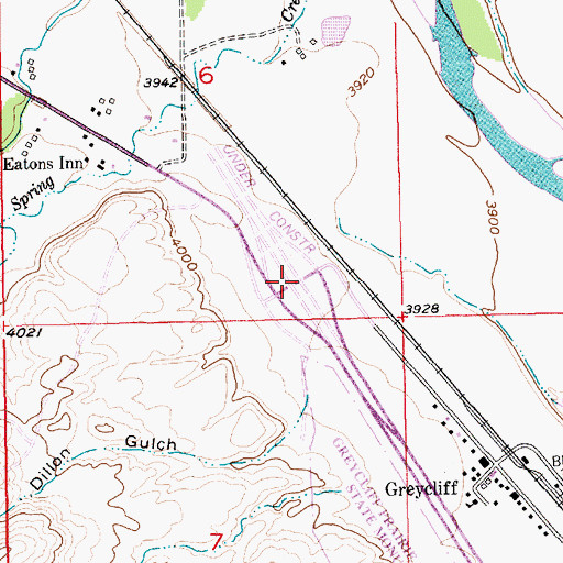 Topographic Map of Big Timber KOA Campground, MT