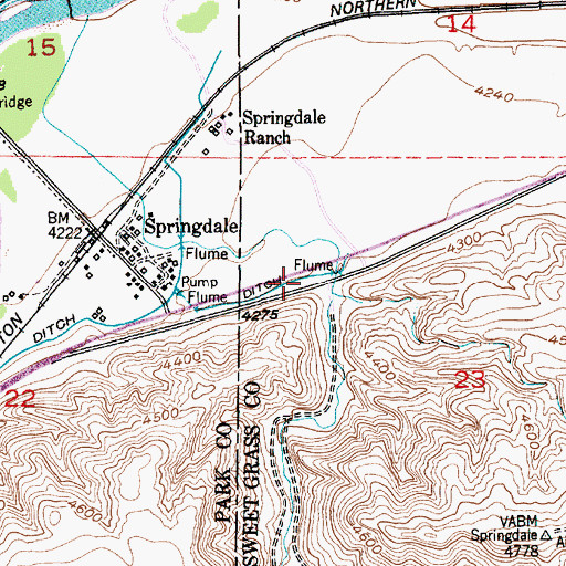 Topographic Map of Interchange 354, MT