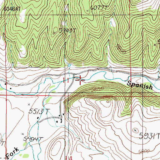 Topographic Map of Spanish Creek School (historical), MT