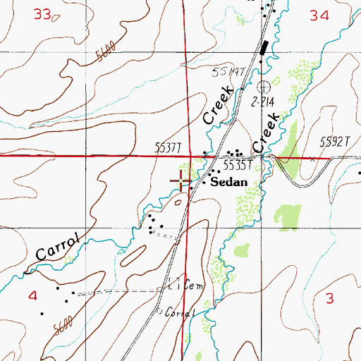 Topographic Map of Sedan School (historical), MT