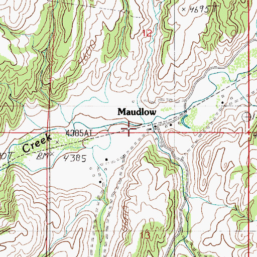 Topographic Map of Maudlow School (historical), MT