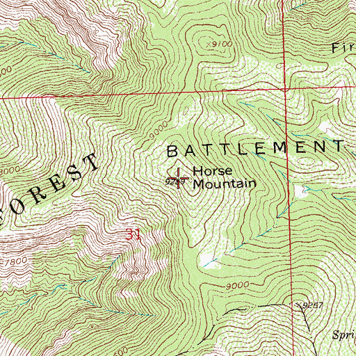 Topographic Map of Horse Mountain, CO