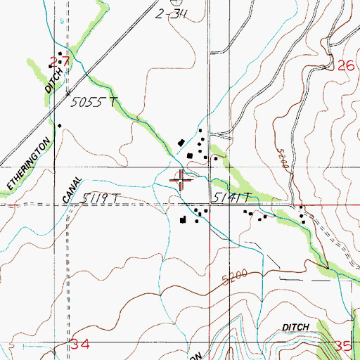 Topographic Map of Wilson Creek School (historical), MT