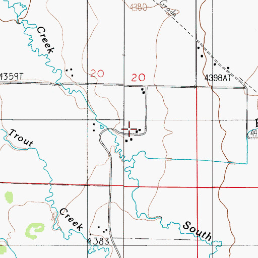 Topographic Map of East Gallatin School (historical), MT