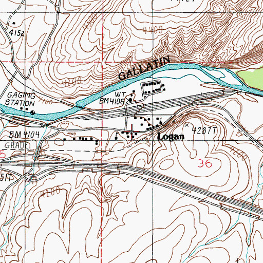 Topographic Map of Logan School (historical), MT