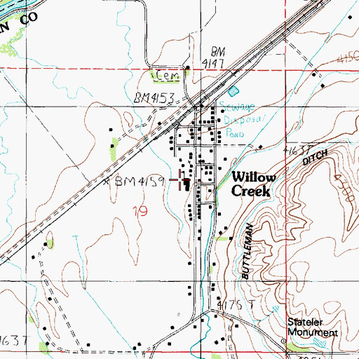 Topographic Map of Willow Creek Public Schools, MT