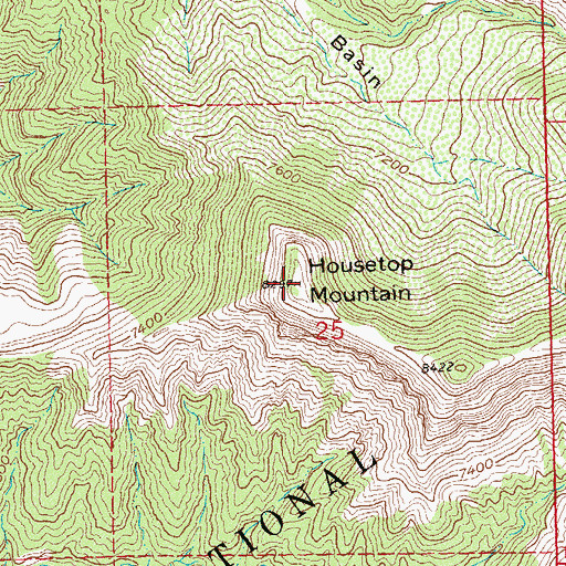Topographic Map of Housetop Mountain, CO