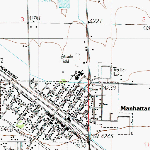Topographic Map of Manhattan Elementary, MT