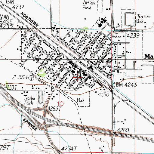Topographic Map of Manhattan Bible Church, MT