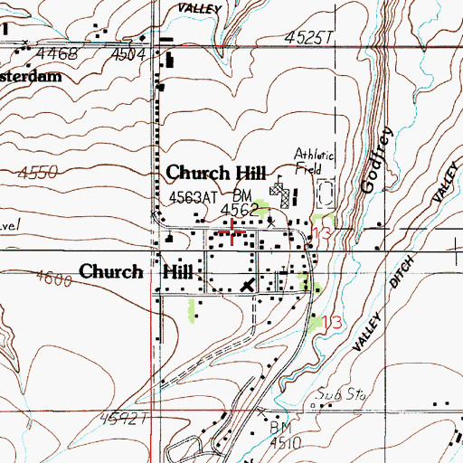 Topographic Map of Manhattan Christian Reformed Church, MT
