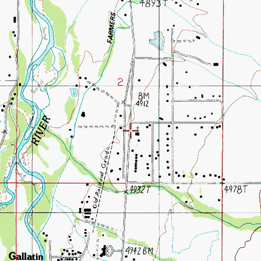 Topographic Map of Gateway Community Church, MT