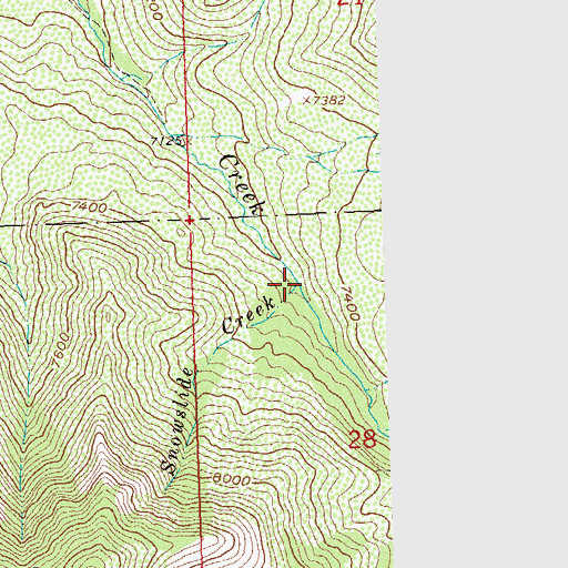 Topographic Map of Snowslide Creek, CO