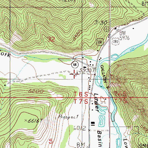 Topographic Map of Soldiers Chapel Cemetery, MT