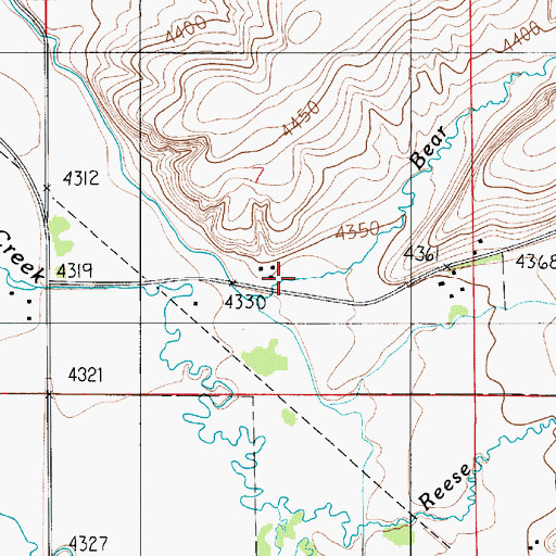 Topographic Map of Reese Creek Cemetery, MT