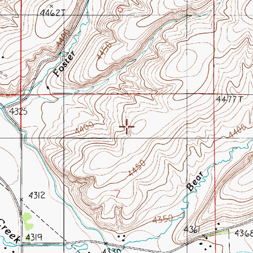 Topographic Map of Courts Cemetery, MT
