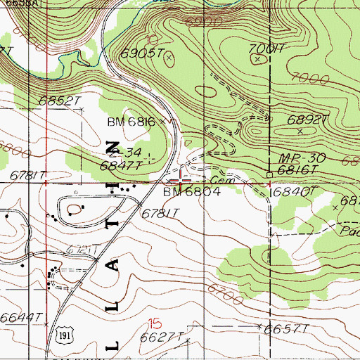 Topographic Map of Fir Ridge Cemetery, MT
