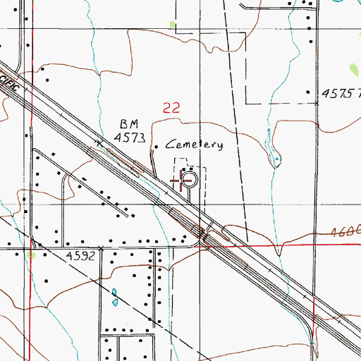 Topographic Map of Sunset Memorial Gardens, MT