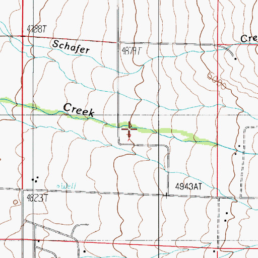 Topographic Map of Walker Cemetery, MT
