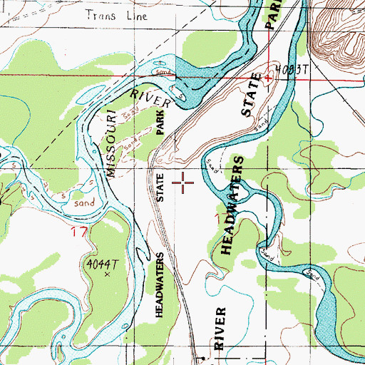 Topographic Map of Headwaters Cemetery, MT