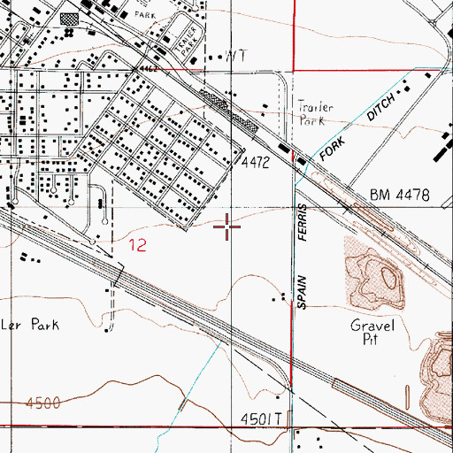 Topographic Map of Mountain View Park, MT